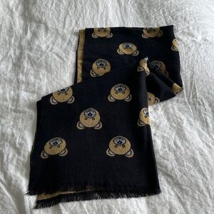 Black and Tan Bear Print Scarf